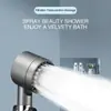 Cabezal de Ducha con Filtro de Alta Presión, 3 Modos de Rociado Ajustables con Cepillo Masajeador, Grifo de Lluvia, Accesorios de Baño