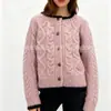Cárdigan de punto trenzado suave y delicado para mujer, nuevo estilo de otoño e invierno, cárdigan corto holgado y versátil para figuras petite