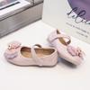 Zapatos Pequeños de Cuero para Niña 2025 Verano Nuevos Zapatos de Princesa con Mariposas de Cristal para Niños Grandes para Mostrar en el Escenario Zapatos Individuales