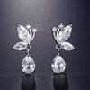 Pendientes de Novia Minimalistas de Belleza Estilo Coreano con Circonita, Súper Brillantes, Gama Alta, Lujo Ligero, Elegantes Pendientes para Vestido de Novia al por Mayor