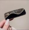 Cadena de garra estilo coreano Pasador de terciopelo negro con garra de rotura lateral de diamante con clip superior de pasador roto Tocado Accesorios para el cabello