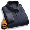 Otoño e Invierno 2025 Nueva Moda para Hombre Falso Dos Piezas Camisa de Punto Cuello Chaqueta Suéter con Capa Base de Camiseta