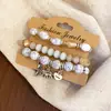 Nuevo conjunto de pulseras elásticas de mariposa con cuentas de cerámica acrílica estilo europeo y americano, pulsera de estilo étnico vintage, pulsera de nicho