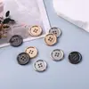 Botões Metálicos de Alta Qualidade com Quatro Furos, Bordas Finas, Galvanizados com Pontos de Óleo, Adequados para Casacos de Lã, Ternos, Camisas e Botões Costurados à Mão