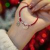Pulsera Ping An Buckle Marca Fu para Mujer Cuerda Roja Tejida a Mano Cuerda de Mano Diseño Nicho Ins Popular en Internet Pulsera de Pareja para Novia
