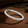 Bracelete Exagerado Exquisito Vintage Flor de Ameixa Cobre Branco Sólido Prata Colorida Cem Flores Rainha Banhado a Prata Pura, Não Desbota