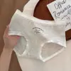 Serie Gris Avanzada Hilo de Algodón Puro Jacquard Tejido Ropa Interior para Mujer 10A Seda Antibacteriana Entrepierna Extendida Bragas Cómodas para Mujer