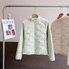 Serie LU Impermeable Otoño Invierno Delgado Cálido Acolchado Núcleo Cálido Ropa Cuello Alto Patchwork Lana Algodón Ropa Chaqueta Ropa de Algodón Mujer Nuevo