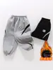 Pantalones deportivos de invierno para niños con forro polar, estilo coreano, corte holgado, todo de forro polar, pantalones de invierno versátiles para niños pequeños