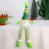 Gnomo navideño brillante transfronterizo, figura tejida sin rostro de piernas largas con luces para decoración de escena navideña