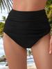 Shorts de Banho Triângulo Slimming de Cintura Alta que Cobre a Barriga, Novo Estilo Transfronteiriço, Secagem Rápida, Biquíni Versátil Plissado para Mulheres