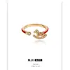 Nuevo Anillo de Hilo Rojo con Símbolo de Dinero, Exquisito y de Moda, Versátil con Circonita Microincrustada, Anillo Ajustable para Dedo Índice para Mujeres