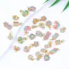 Estilo Chino Antiguo Oro Goteo de Aceite Carácter de Bendición Flor de Paz Colgante de Moda Boutique Accesorios para Pulsera Joyería Venta al por Mayor