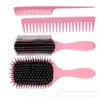 Set de Peines para Peluquería, Peine Masajeador con Bolsa de Aire Menos Estática, Peine con Cojín de Aire, Peine Rodillo Estilizador para Cabello Rizado, Peine de Costillas Cruzado