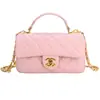 Bolso de mujer estilo Chanel 2026 nuevo de moda, bolso de mano de piel genuina, moderno y sofisticado, bolso cruzado simple acolchado con cadena
