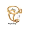 Moda europea y americana estilo ins anillo simple de acero de titanio chapado en oro de 18k geométrico irregular joyería de acero inoxidable para mujer para venta caliente