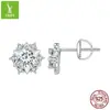 Aretes de plata con charm original 50 puntos de brillo diamante Mosan para mujer Estrella Brillante aretes chapados en plata s925 platino disponibilidad inmediata