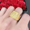 Anillo de la fortuna del grano de la Gran Muralla con flor de coche abierto de Año Nuevo con temperamento, anillo creativo chapado en oro para hombre con la fortuna del grano de la Gran Muralla