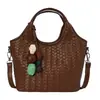 Bolso cubeta vintage nuevo de otoño e invierno, bolso de mano tipo cesta tejido de gran capacidad a la moda, bolso de hombro y cruzado para el día a día