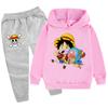 2025One Piece Estampado de Dibujos Animados Traje para Niños Sudadera con Capucha Sudadera + Pantalones Pb904