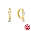 Pendientes pequeños de ópalo exquisitos de plata de ley S925, dulce hebilla de oreja elegante europea y americana, pendiente pequeño, pendientes de hebilla para cartílago de la oreja personalizados