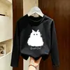 Camiseta de manga longa para meninas, algodão puro, para o outono, novo modelo 2026, blusa de outono infantil, blusa básica casual super fofa para meninas pequenas