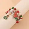 Pulsera de Navidad Pulsera de Cuentas Transfronteriza Muñeco de Nieve Árbol de Navidad Anciano Astas Colgante de Regalo Pulsera Venta al por Mayor