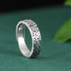 Anillo de plata con pie de rey ciervo dorado, retro, simple, plata 990, anillo ajustable con nube auspiciosa, pulsera de regalo para mujer