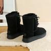 Diosa del Invierno Nuevo Pelaje Botas de Nieve de Una Pieza para Mujer con Forro Polar Gruesas Cálidas Antideslizantes con Cordones Zapatos de Algodón del Noreste