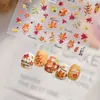 Pegatinas para Uñas con Relieve Tomoni Hojas de Arce de Otoño Ardilla de Dibujos Animados Pegatinas para Uñas Cortas Diario de Hojas Pequeños Accesorios