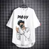 Camiseta de Manga Curta para Homem, Marca da Moda, Verão, Caimento Solto, Manga Três Quartos, Novo Modelo 2026, Estilo Celebridade da Internet, Top Simples Estampado