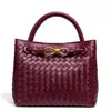 Bolso tejido nuevo hecho a mano transfronterizo, bolso tote horizontal con diseño de lazo, cierre de cordón, gran capacidad, bolso de hombro, bolso cruzado para mujer
