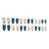 Unhas Amendoada Longas, Pequenas Folhas Frescas, Elegante Clareador, Removíveis e Reutilizáveis, Unhas Postiças Vestíveis para Exportação Europeia e Americana