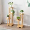 Estante para flores de balcón interior y exterior multicapa de piso móvil rosa verde carne planta verde porche sala de estar decorativo estante para flores de madera maciza