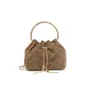 Bolsa de mano para mujer con incrustaciones de diamantes para comercio exterior transfronterizo, nuevo modelo Primavera 2026, totalmente incrustada de diamantes, bolso de mano para la noche, bolso de hombro, rosa