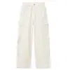 Pantalones Casuales Blancos Curvos Estilo Coreano para Niñas, Nuevo Modelo Primavera y Otoño 2026, Elegantes Pantalones Largos de Algodón con Dibujos Animados para Niñas