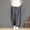 Pantalones Casuales Finos de Verano 2026 para Hombre, Estilo Chino Imitación de Mezclilla de Pierna Ancha, Talla Grande Holgados Tipo Linterna