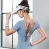Roupas de Yoga com Bojo para Mulheres, Camisetas de Manga Curta, Tops de Corrida Ajustados que Mostram o Umbigo, Roupas Esportivas, Tops para Fitness, Estilo Regata