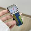Correa de Reloj de Mezclilla Pintada a Mano de Colores Adecuada para Applewatch iWatch 12ª Generación 11/10