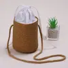 Bolso Cubo de Paja Tejida, Bolso Infantil Lindo de Dibujos Animados, Minibolsa de Monedas Cruzada, Bolso Pequeño para Vacaciones en la Playa