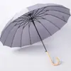 Atacado de Guarda-chuvas: Guarda-chuva Reto de 16 Varetas, Guarda-chuva Longo de Madeira, Logotipo Personalizável, Brinde Corporativo, Guarda-chuva Promocional