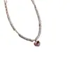 Collar de Perlas de Agua Dulce Estilo Coreano para Mujer Nuevo Collar de Zirconia Amor Retro Collar de Perlas Cadena Sencilla para Clavícula para Mujer