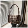 Otoño Lana Cuadros 2025 Simple Nuevo Estilo Coreano Retro Casual Hombro Portátil Axila Bolso Cuadrado Pequeño Bolso de Mujer