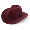 Suministro transfronterizo Sombrero de ala plana Amazon, sombrero de fieltro de color liso, sombrero de jazz retro británico, sombrero de ala plana unisex para caballero