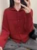 Novo estilo transfronteiriço outono e inverno, gola alta, solta, casual, jaqueta cardigã de tricô emagrecedora para mulheres, elegante, cor sólida, suéter versátil