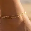 Tobillera Ojo de Diablo Dorado de Comercio Exterior de Amazon Moda Clásica Estilo Lujo Ligero Diseño Único de Nicho Joyería para el Pie para Mujeres