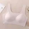 Sujetador de Seda Hielo Liso de Color Sólido con Tirantes Anchos, Cómodo, Transpirable, Versátil, Sin Tirantes y Sujetador Push-Up