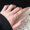 Dourado Moda Nicho Design Elegante Diamante Anel de Abertura Orelha de Trigo Médio Francês Moda Luz Anel de Luxo para Mulheres