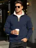 Jaqueta moletom POLO masculina de gola alta e manga longa, best-seller de outono e inverno na Amazon, disponível para dropshipping com personalização de logotipo