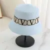 2025 Nuevo Sombrero de Pescador de Paja con Correa de Letras para Niños que Muestra la Cara Pequeña Sombrero de Cuenca para Viajes de Verano Vacaciones Protección Solar